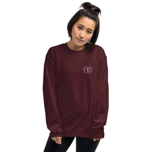 UNIFERENT EMBROIDERED SMALL logo white Unisex Sweatshirt (20)