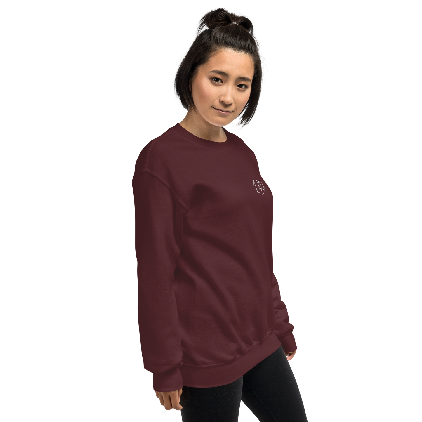 UNIFERENT EMBROIDERED SMALL logo white Unisex Sweatshirt (20)