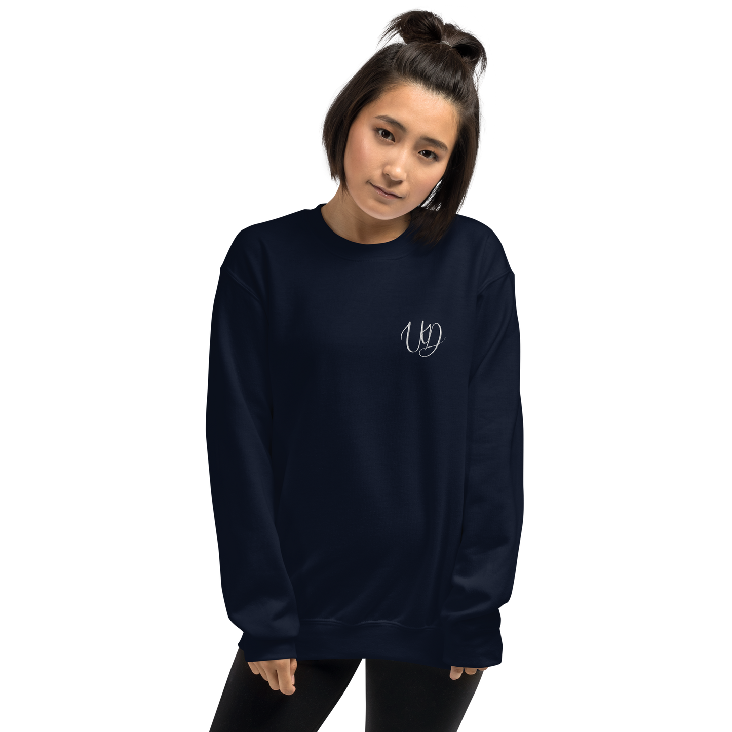 UNIFERENT EMBROIDERED SMALL logo white Unisex Sweatshirt (20)
