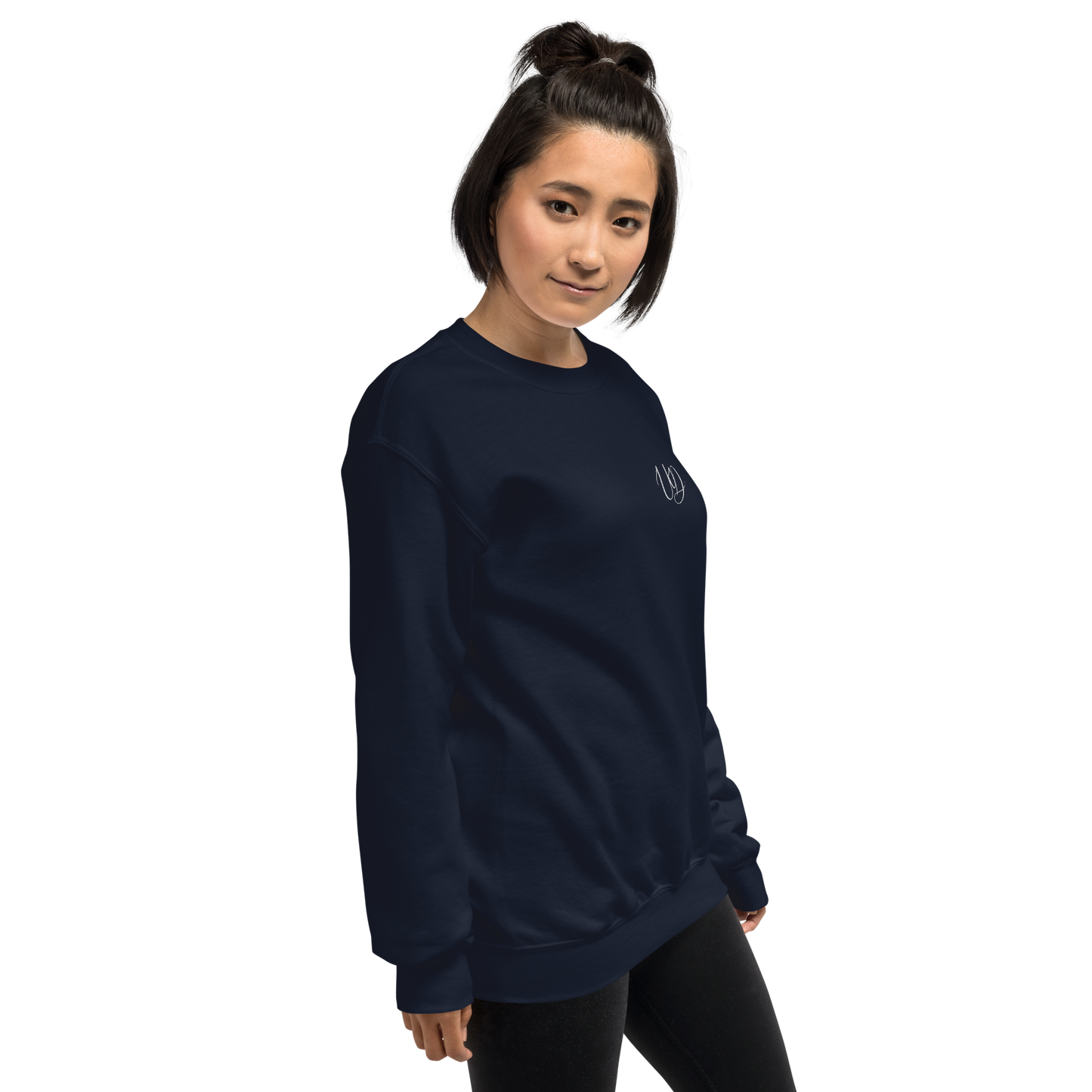 UNIFERENT EMBROIDERED SMALL logo white Unisex Sweatshirt (20)