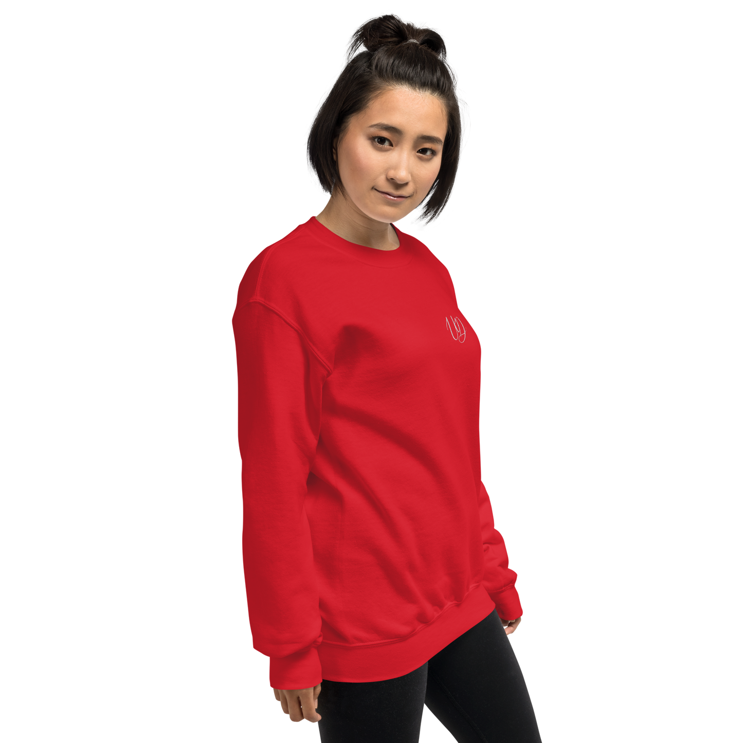 UNIFERENT EMBROIDERED SMALL logo white Unisex Sweatshirt (20)