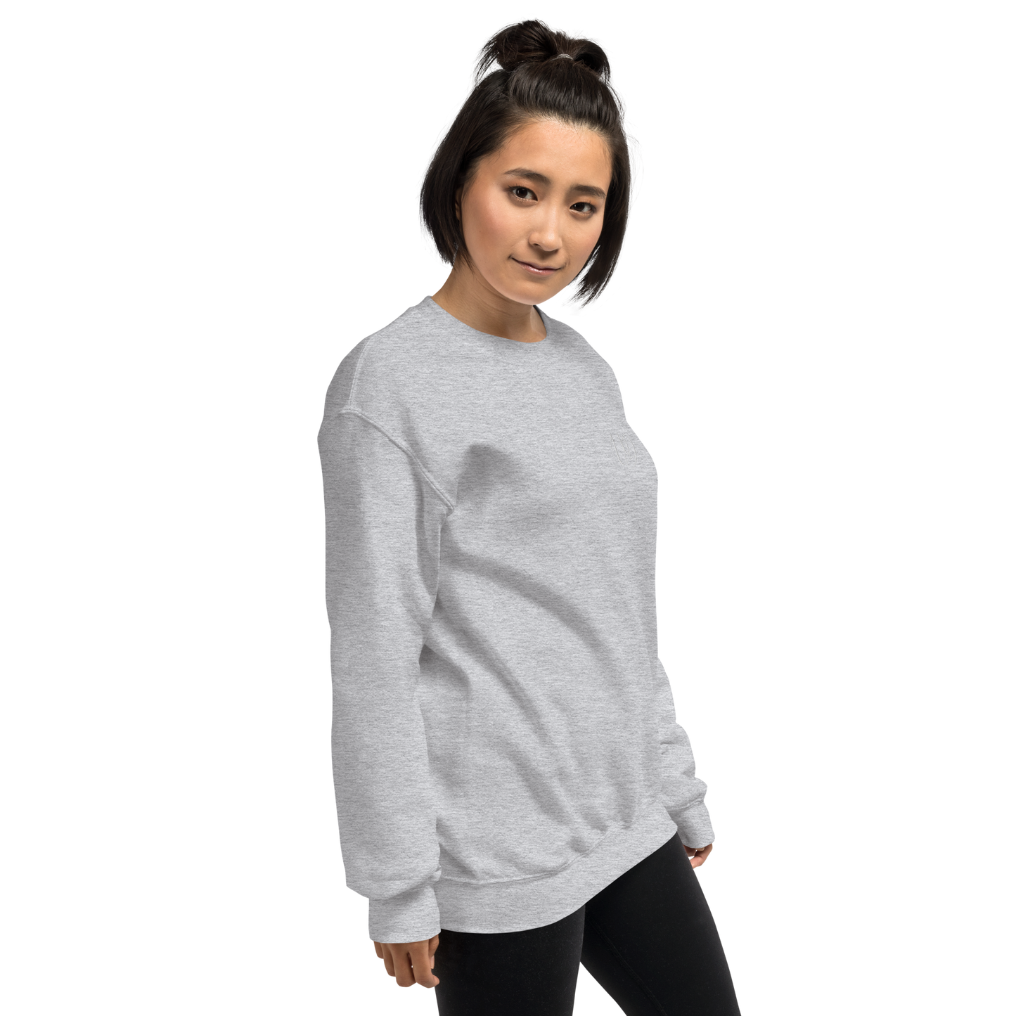 UNIFERENT EMBROIDERED SMALL logo white Unisex Sweatshirt (20)