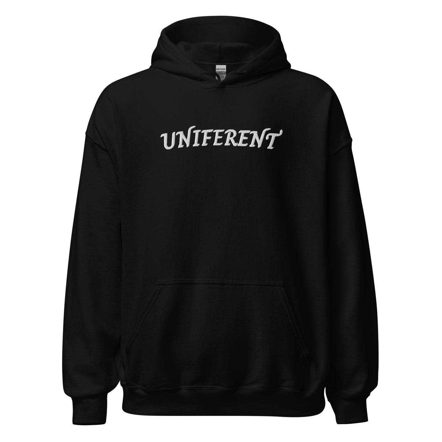 UNIFERENT EMB LARGE Full Logo Centre Dark Unisex Hoodie (124)