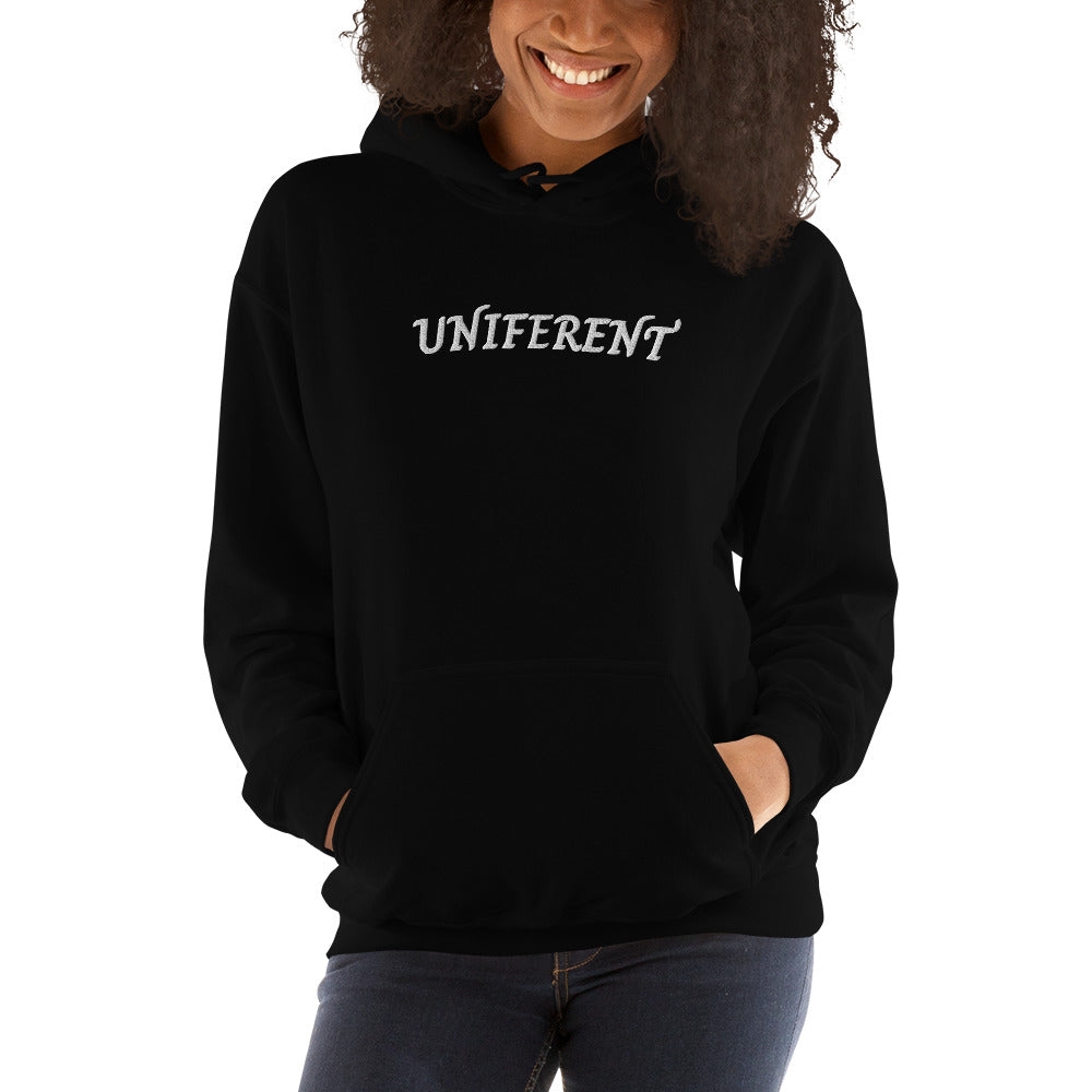 UNIFERENT EMB LARGE Full Logo Centre Dark Unisex Hoodie (124)