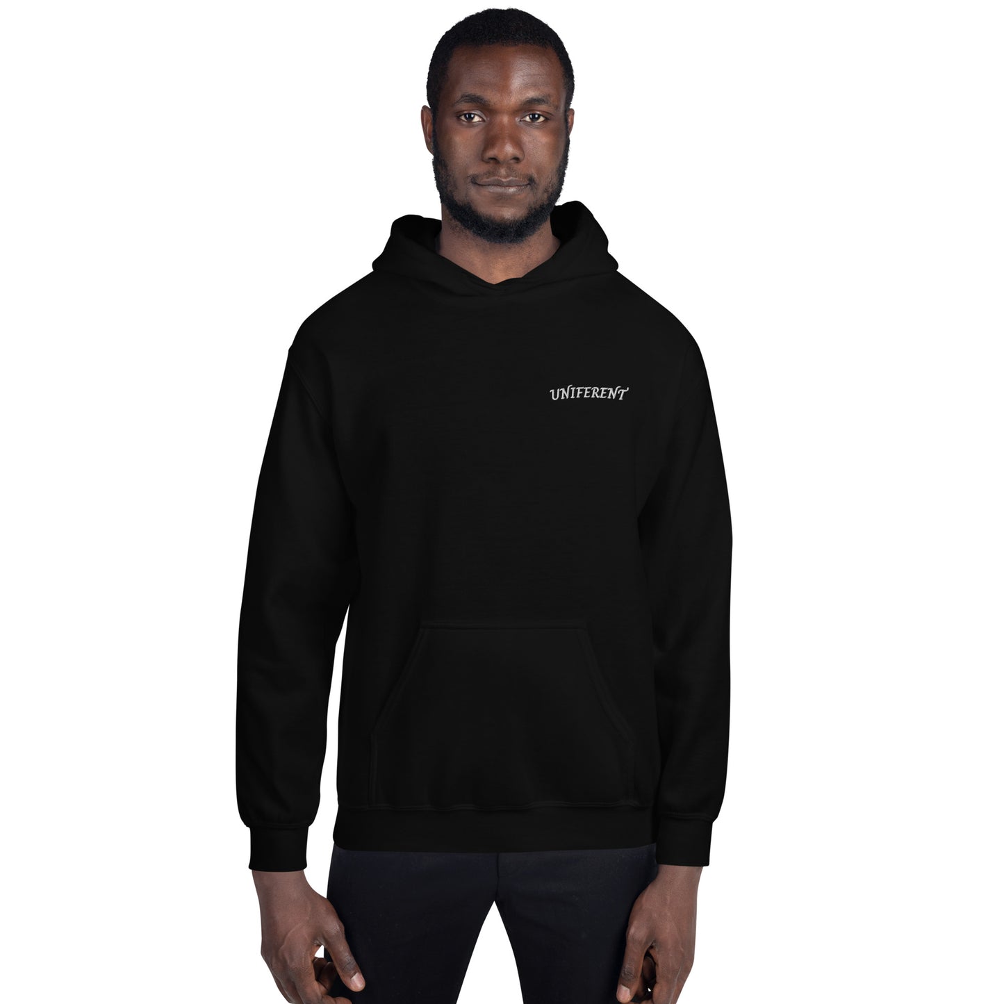 UNIFERENT FULL LOGO Small Left Embroidered Dark Unisex Hoodie (141)