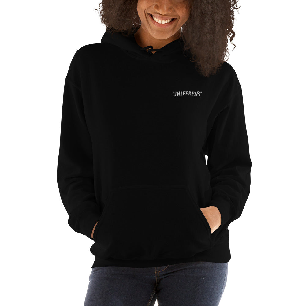 UNIFERENT FULL LOGO Small Left Embroidered Dark Unisex Hoodie (141)