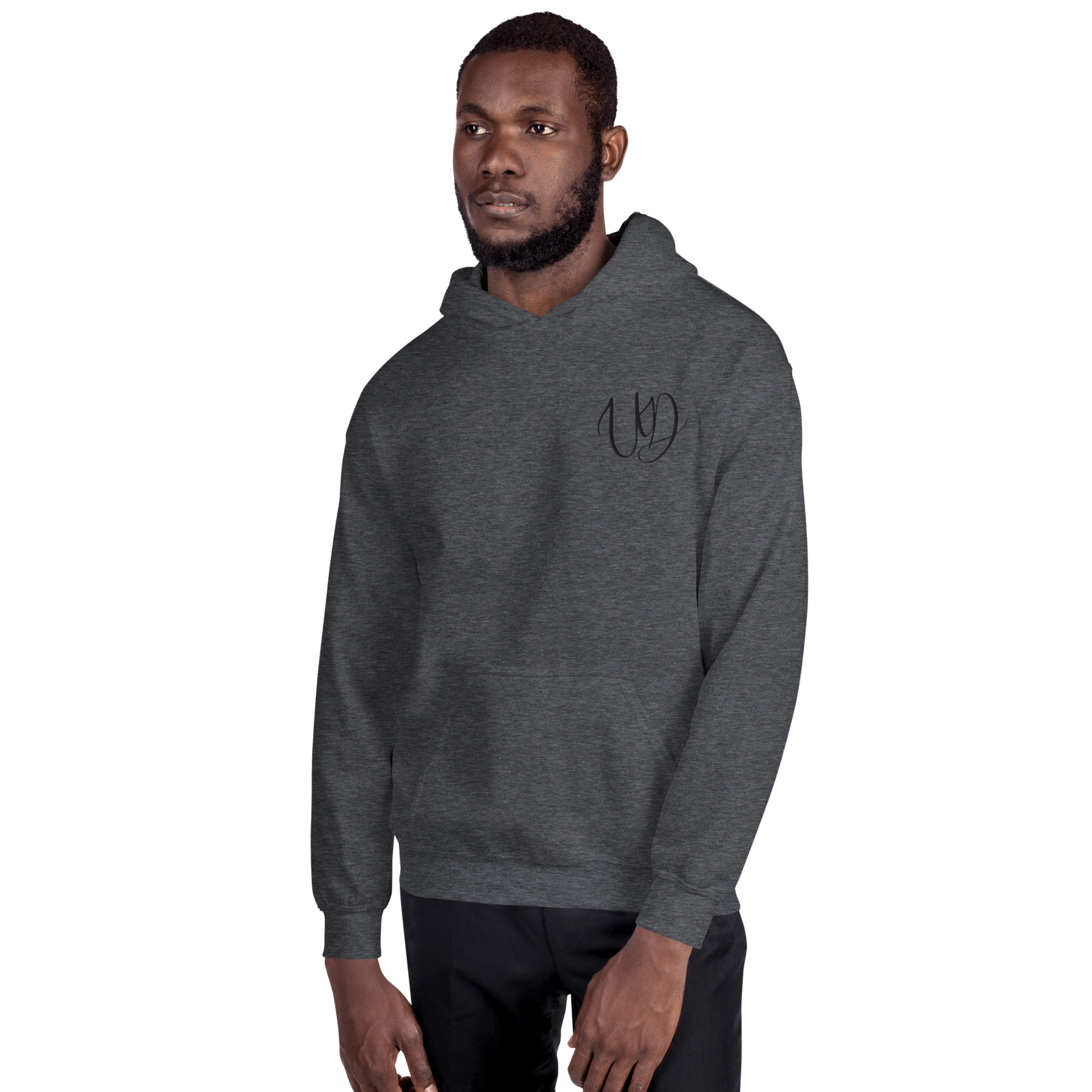 UNIFERENT EMBROIDERED Pull-over unisex Heavy Blend hooded jumper with Big black logo (11)