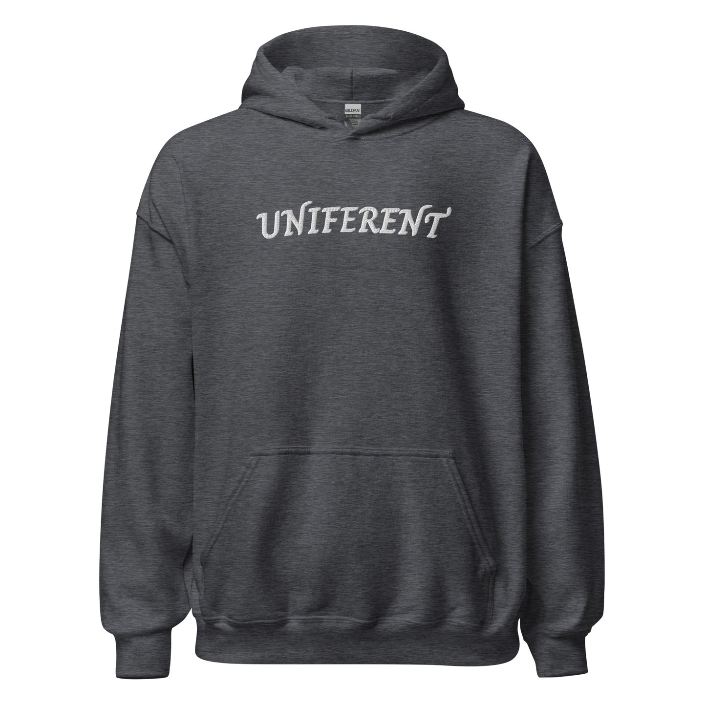 UNIFERENT EMB LARGE Full Logo Centre Dark Unisex Hoodie (124)