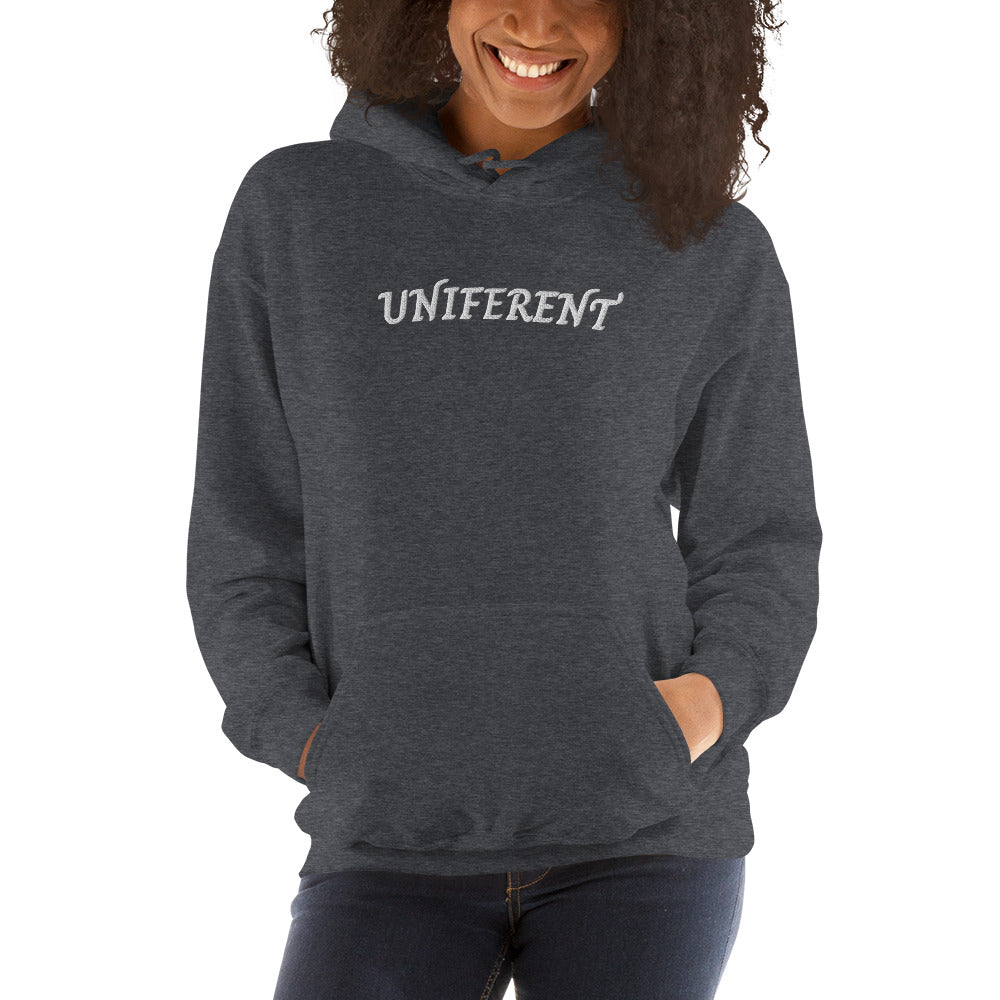 UNIFERENT EMB LARGE Full Logo Centre Dark Unisex Hoodie (124)