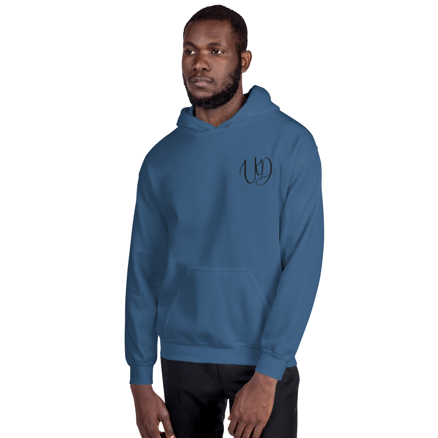 UNIFERENT EMBROIDERED Pull-over unisex Heavy Blend hooded jumper with Big black logo (11)