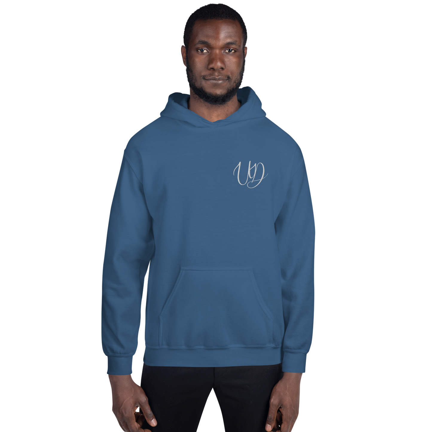 UNIFERENT EMBROIDERED Pull-over unisex Heavy Blend hooded jumper with Big white logo (12)