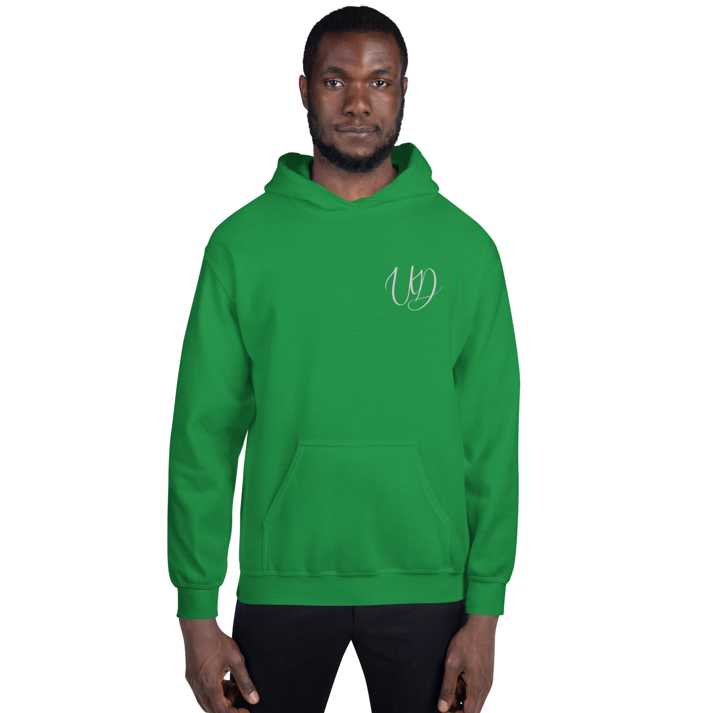 UNIFERENT EMBROIDERED Pull-over unisex Heavy Blend hooded jumper with Big white logo (12)