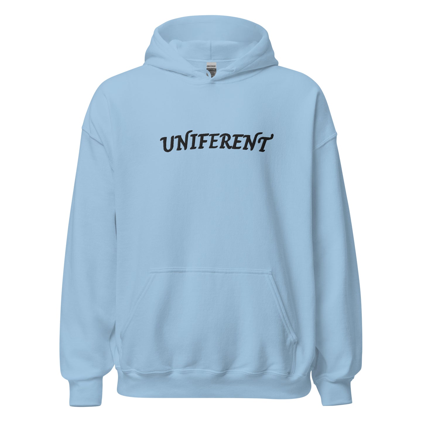 UNIFERENT FULL LOGO Large Centre Embroidered Light Unisex Hoodie (142)