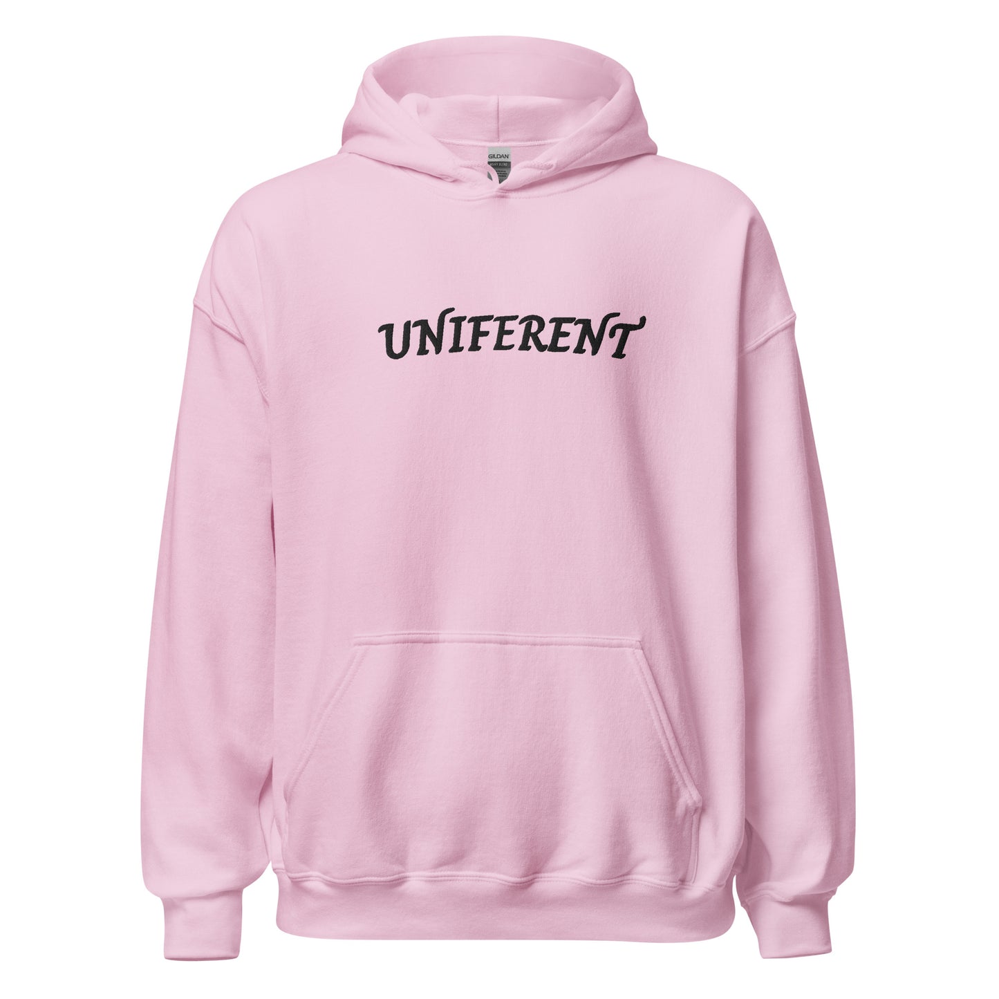 UNIFERENT FULL LOGO Large Centre Embroidered Light Unisex Hoodie (142)