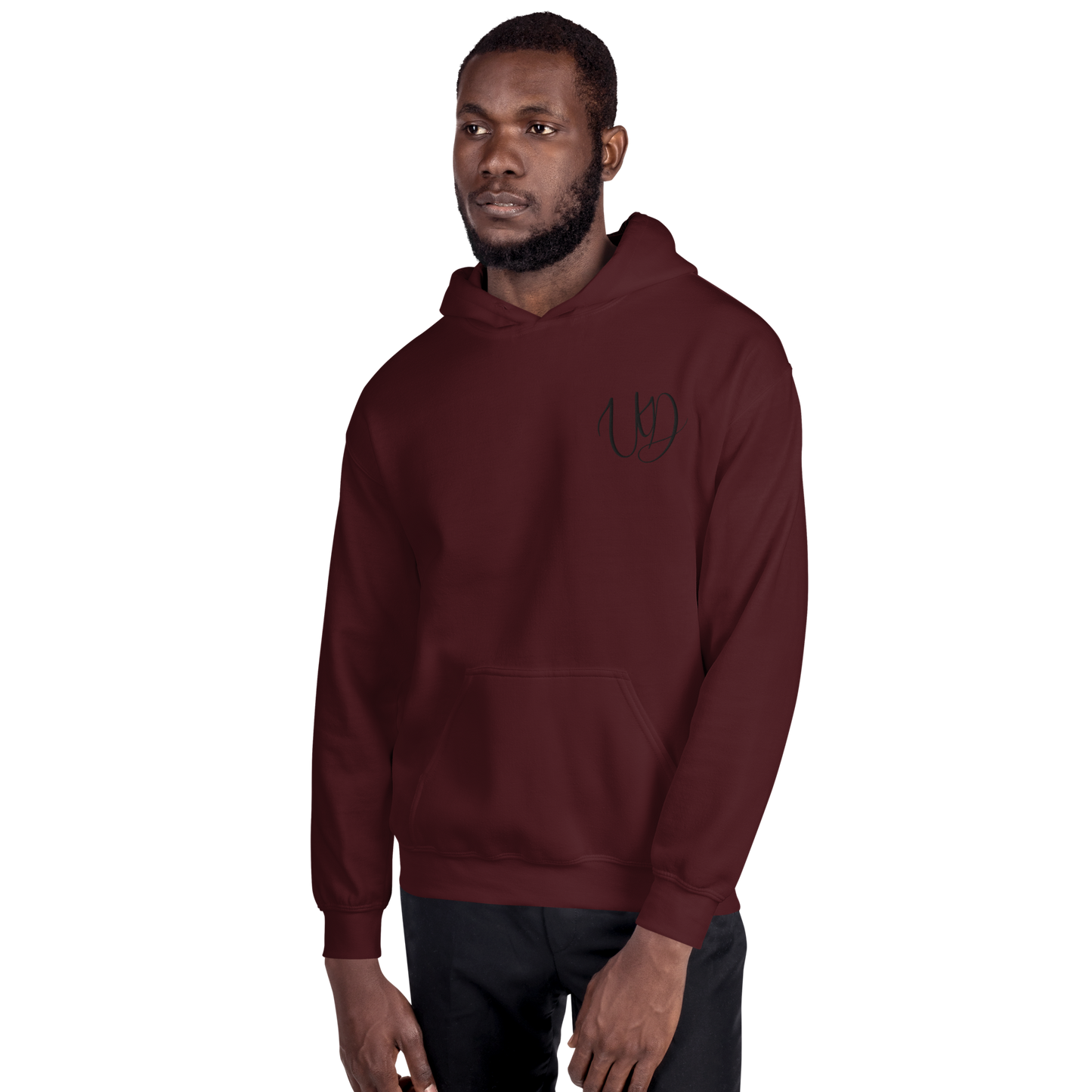 UNIFERENT EMBROIDERED Pull-over unisex Heavy Blend hooded jumper with Big black logo (11)