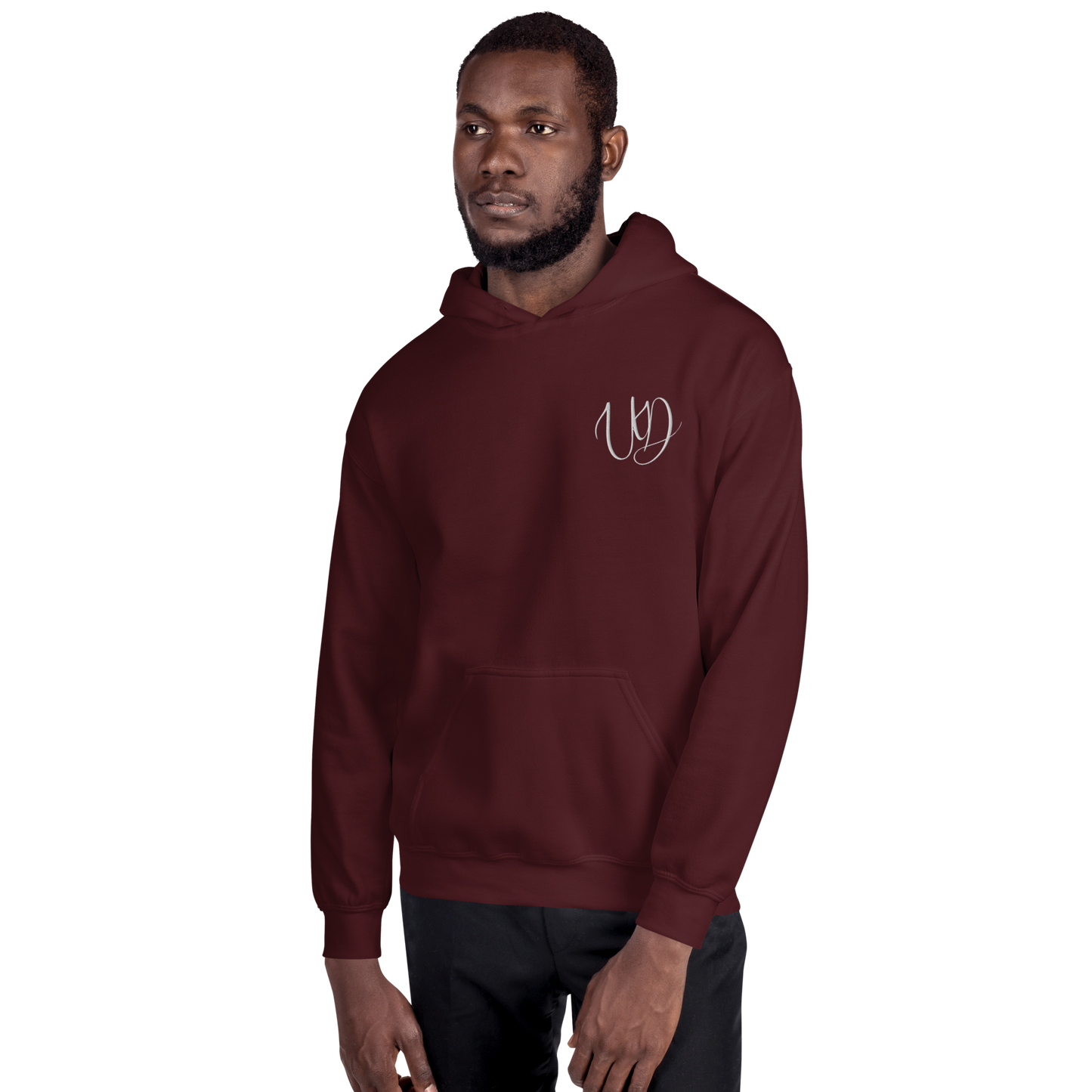 UNIFERENT EMBROIDERED Pull-over unisex Heavy Blend hooded jumper with Big white logo (12)