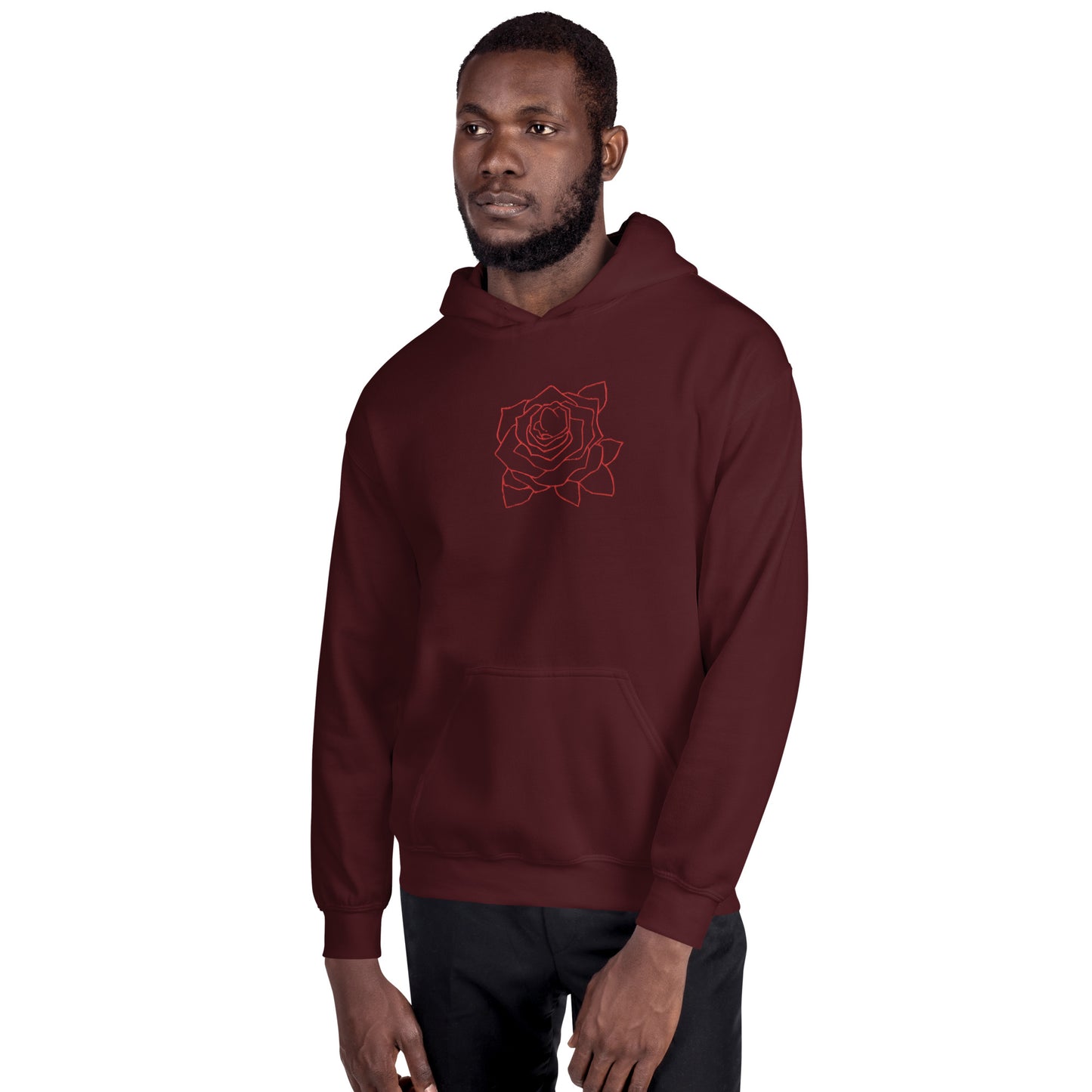 UNIFERENT VALENTINE BLOOD rose with back logo Red Dark Unisex Hoodie (151)