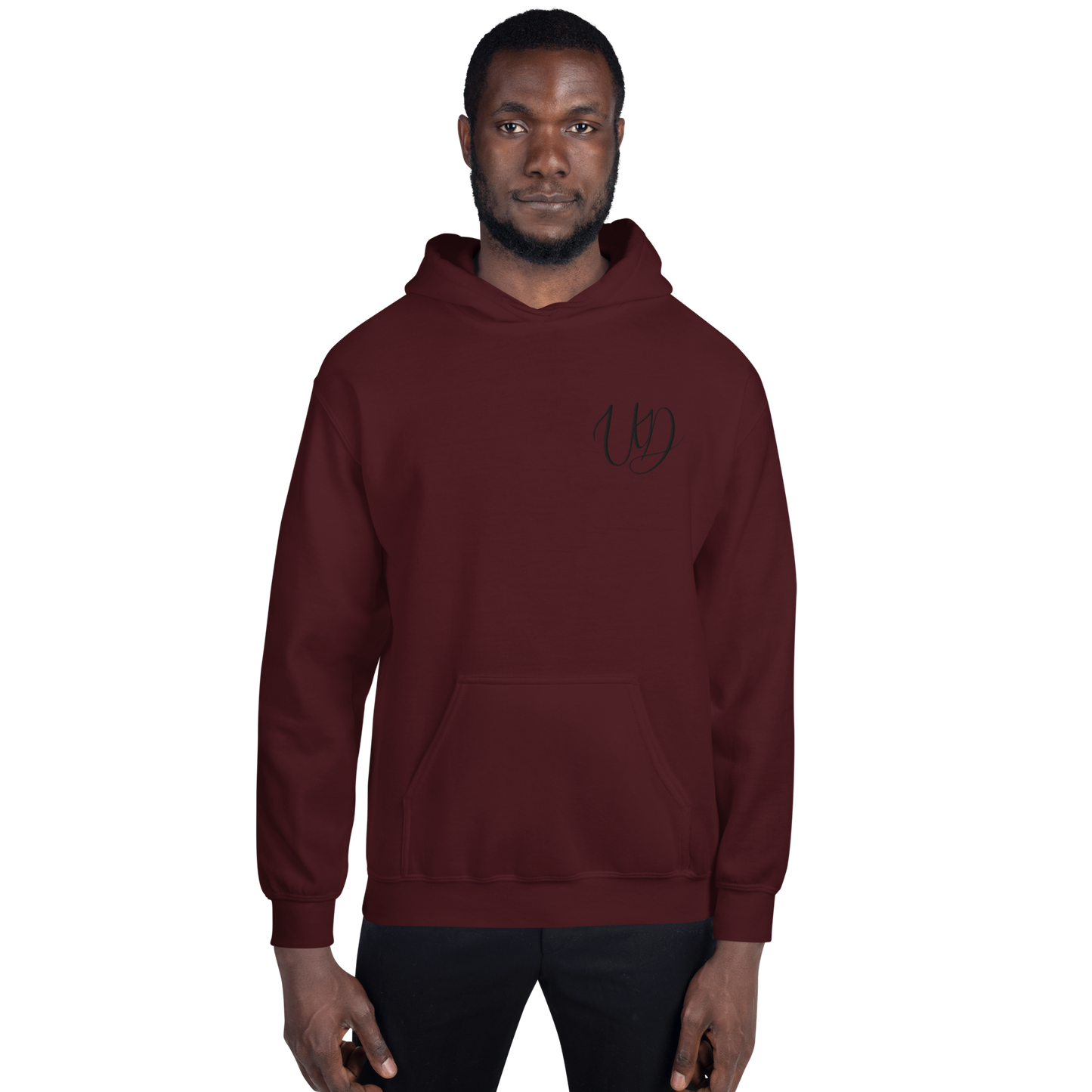 UNIFERENT EMBROIDERED Pull-over unisex Heavy Blend hooded jumper with Big black logo (11)