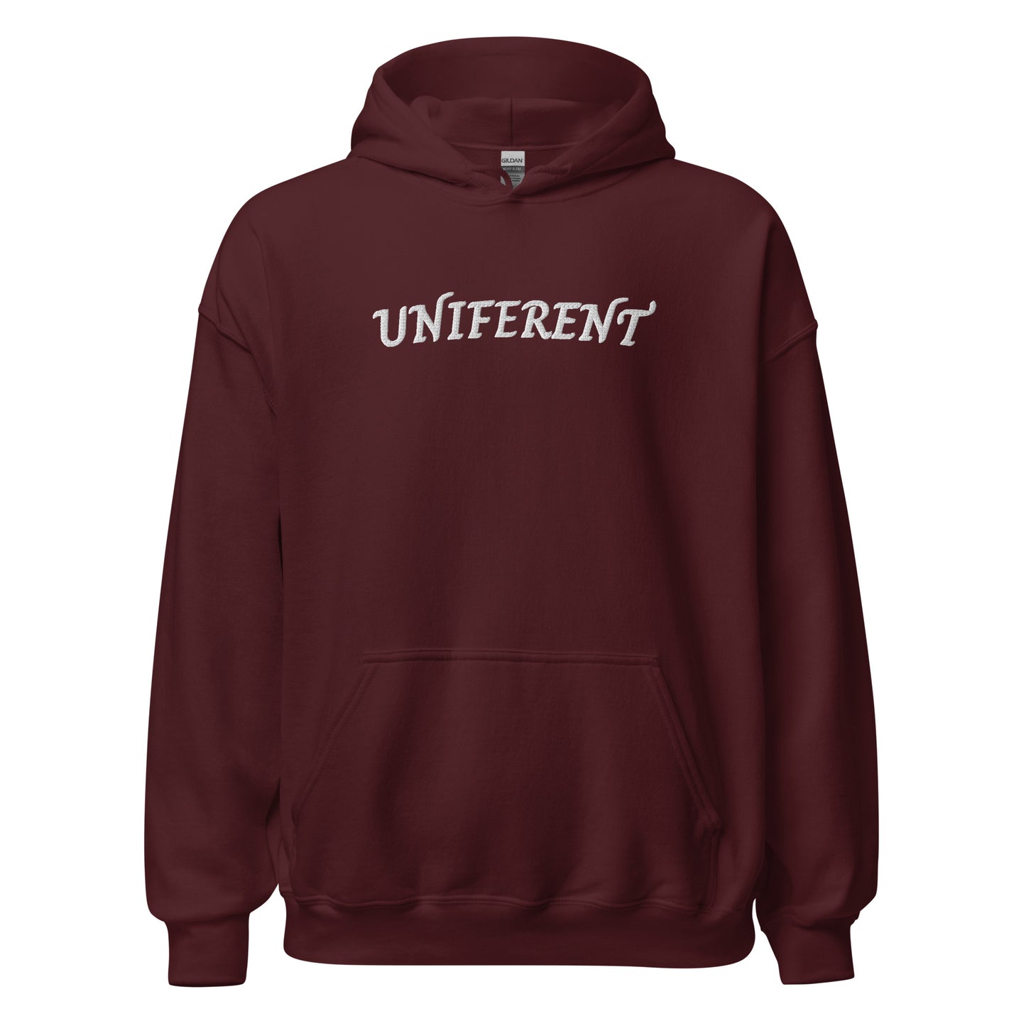 UNIFERENT EMB LARGE Full Logo Centre Dark Unisex Hoodie (124)