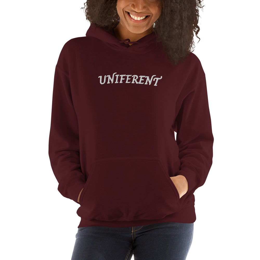 UNIFERENT EMB LARGE Full Logo Centre Dark Unisex Hoodie (124)