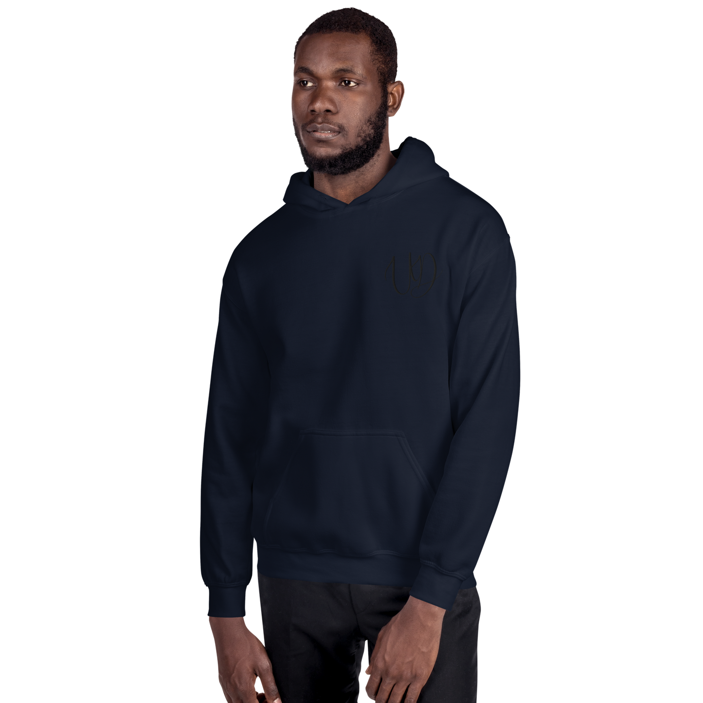 UNIFERENT EMBROIDERED Pull-over unisex Heavy Blend hooded jumper with Big black logo (11)
