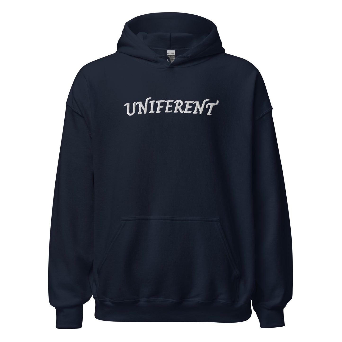 UNIFERENT EMB LARGE Full Logo Centre Dark Unisex Hoodie (124)