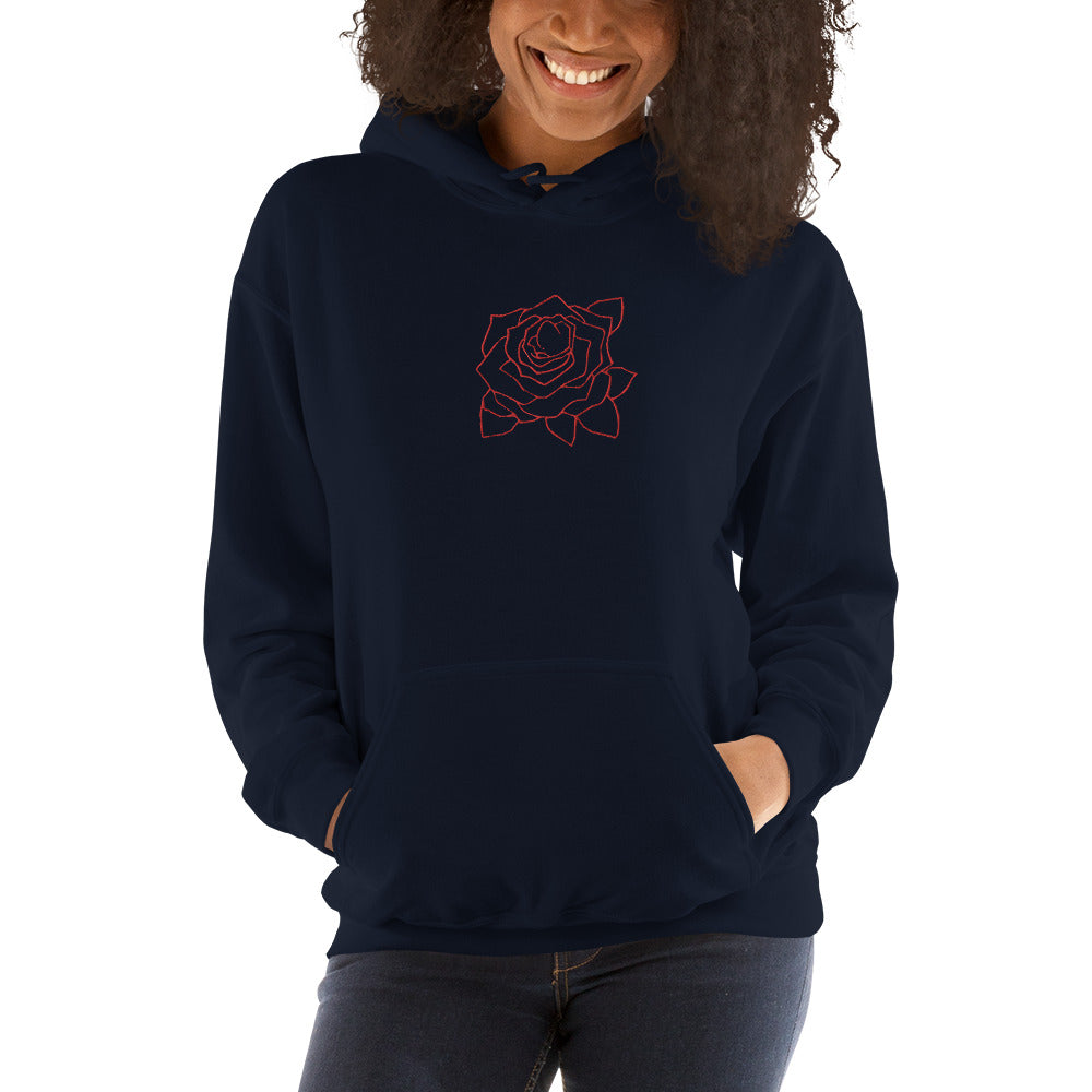 UNIFERENT VALENTINE BLOOD rose with back logo Dark Unisex Hoodie (149)