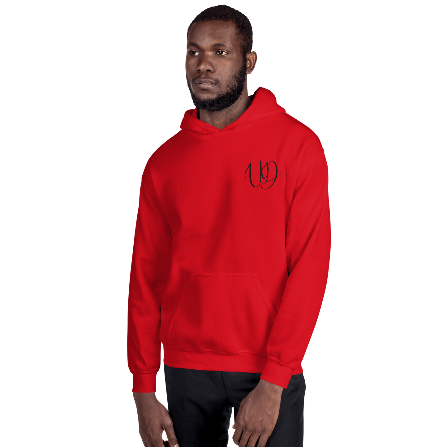 UNIFERENT EMBROIDERED Pull-over unisex Heavy Blend hooded jumper with Big black logo (11)