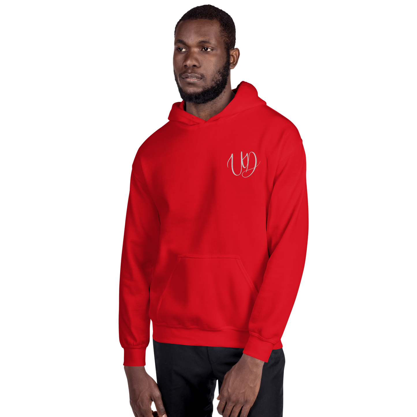 UNIFERENT EMBROIDERED Pull-over unisex Heavy Blend hooded jumper with Big white logo (12)