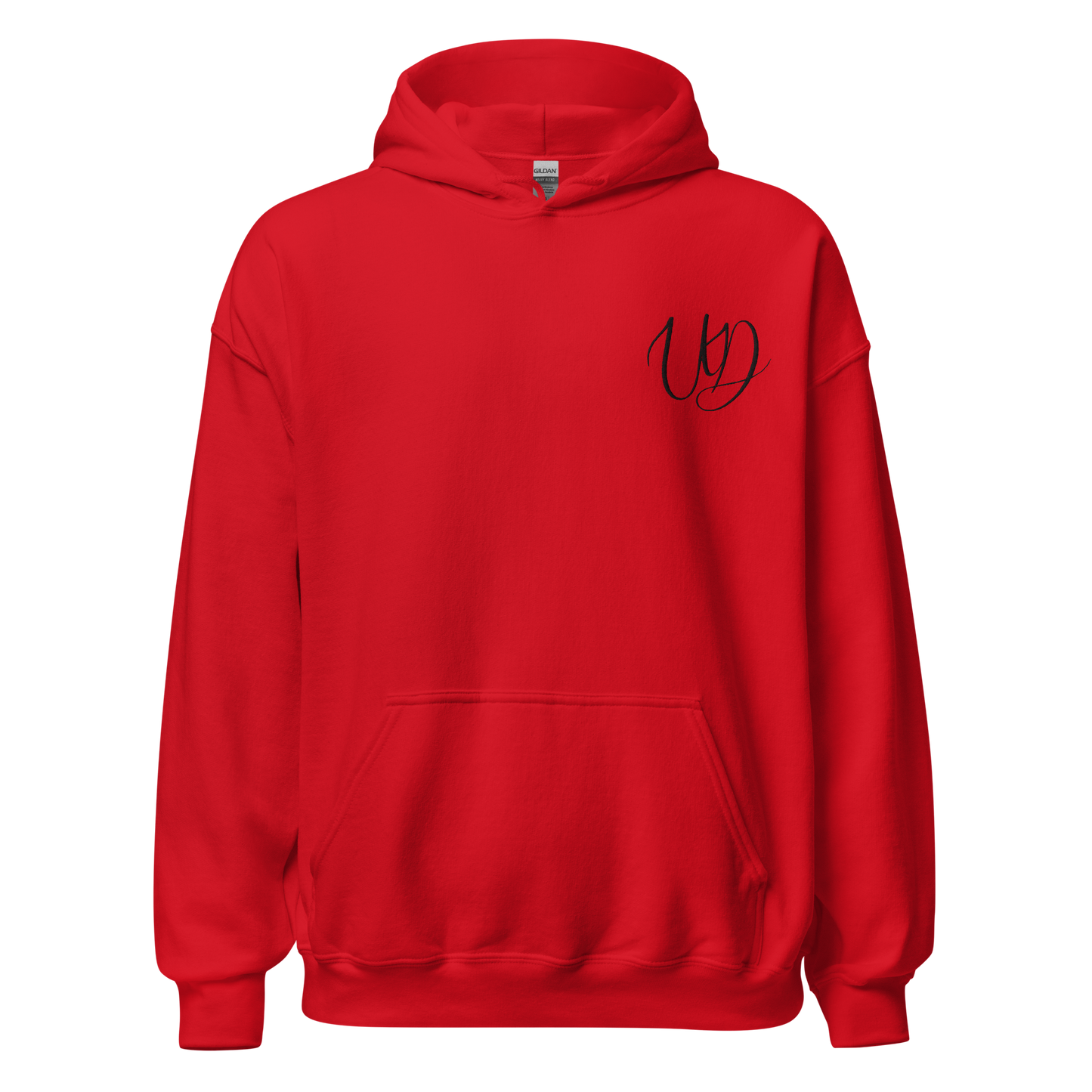 UNIFERENT EMBROIDERED Pull-over unisex Heavy Blend hooded jumper with Big black logo (11)