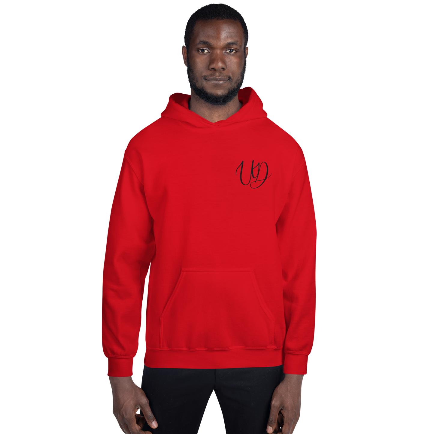 UNIFERENT EMBROIDERED Pull-over unisex Heavy Blend hooded jumper with Big black logo (11)