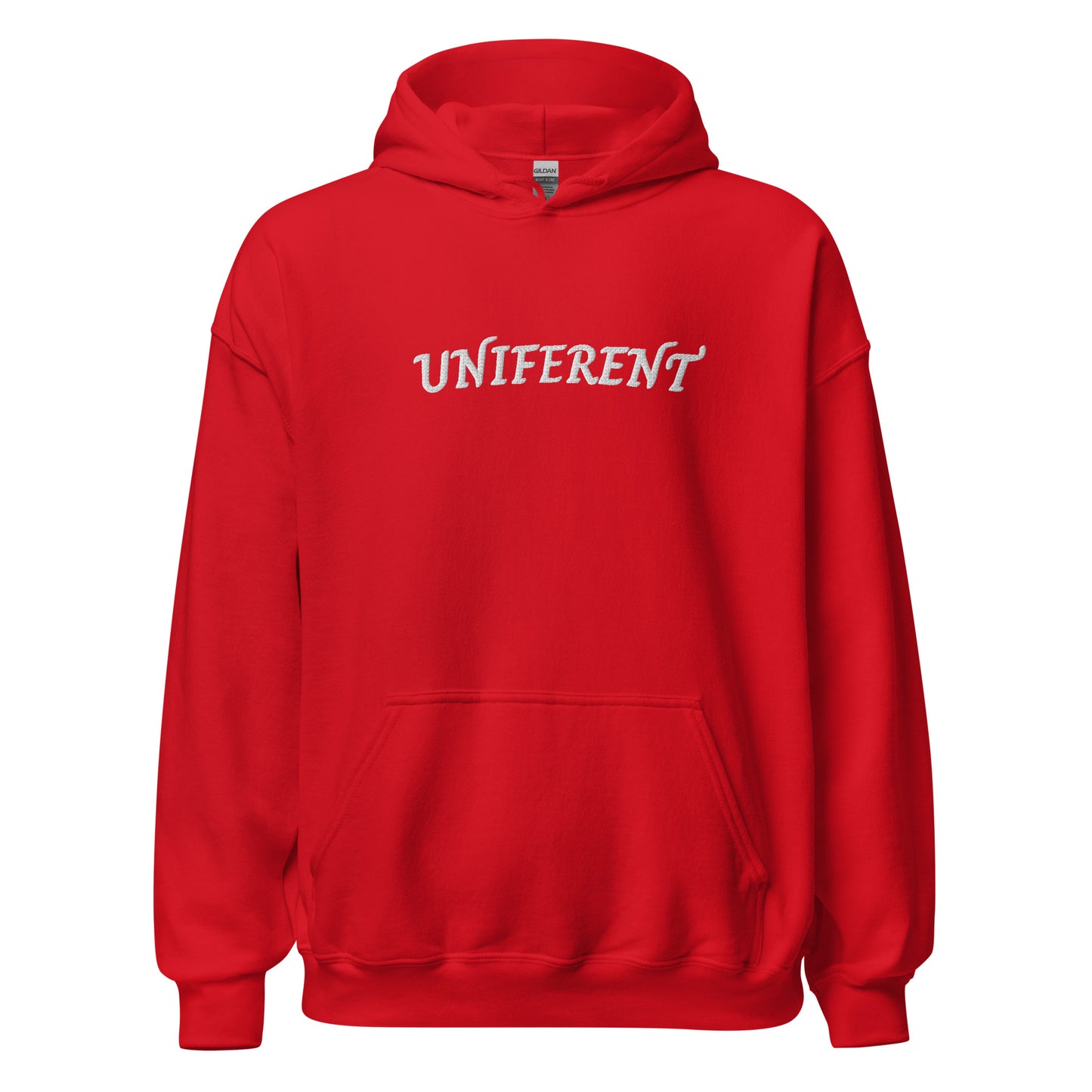 UNIFERENT FULL LOGO Large Centre Embroidered Dark Unisex Hoodie (143)