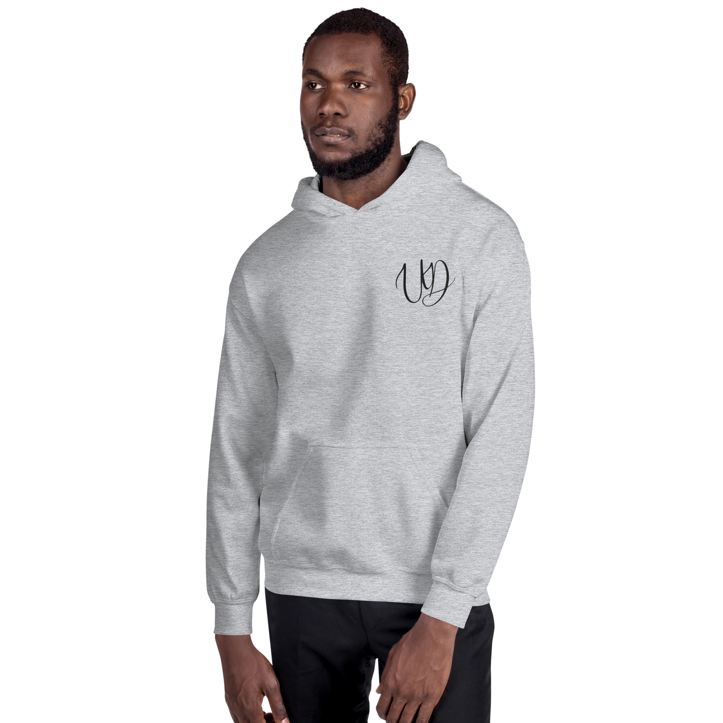 UNIFERENT EMBROIDERED Pull-over unisex Heavy Blend hooded jumper with Big black logo (11)