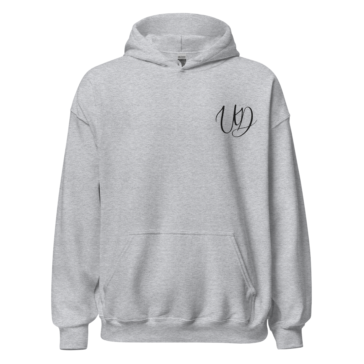 UNIFERENT EMBROIDERED Pull-over unisex Heavy Blend hooded jumper with Big black logo (11)
