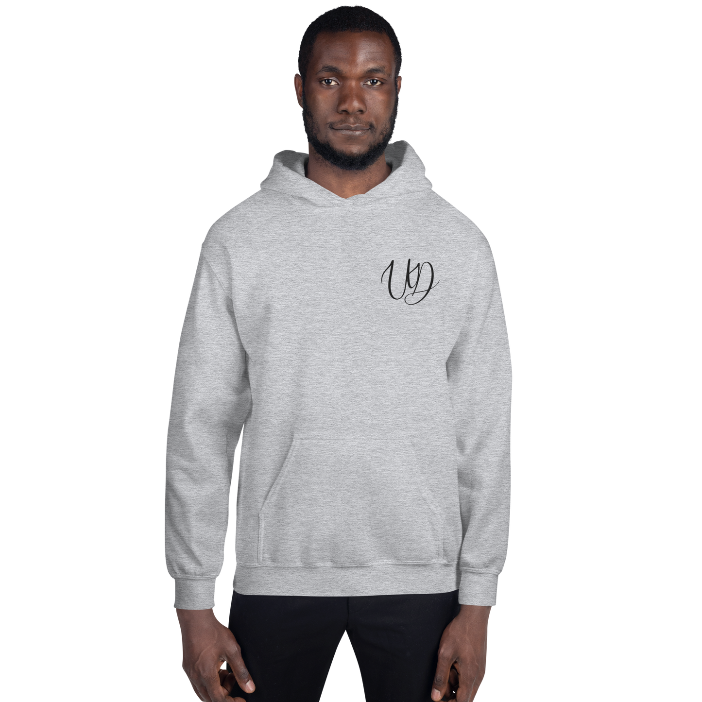 UNIFERENT EMBROIDERED Pull-over unisex Heavy Blend hooded jumper with Big black logo (11)