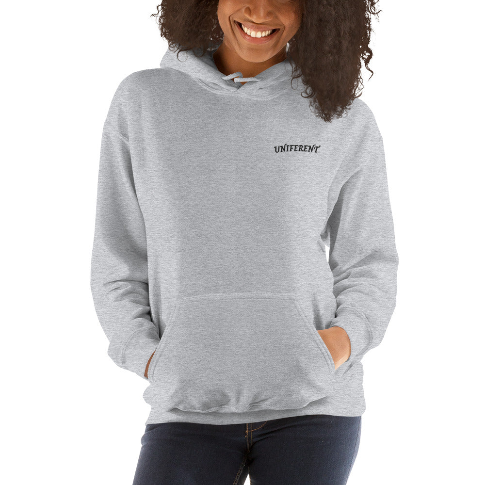 UNIFERENT FULL LOGO Small Left Embroidered Light Unisex Hoodie (140)