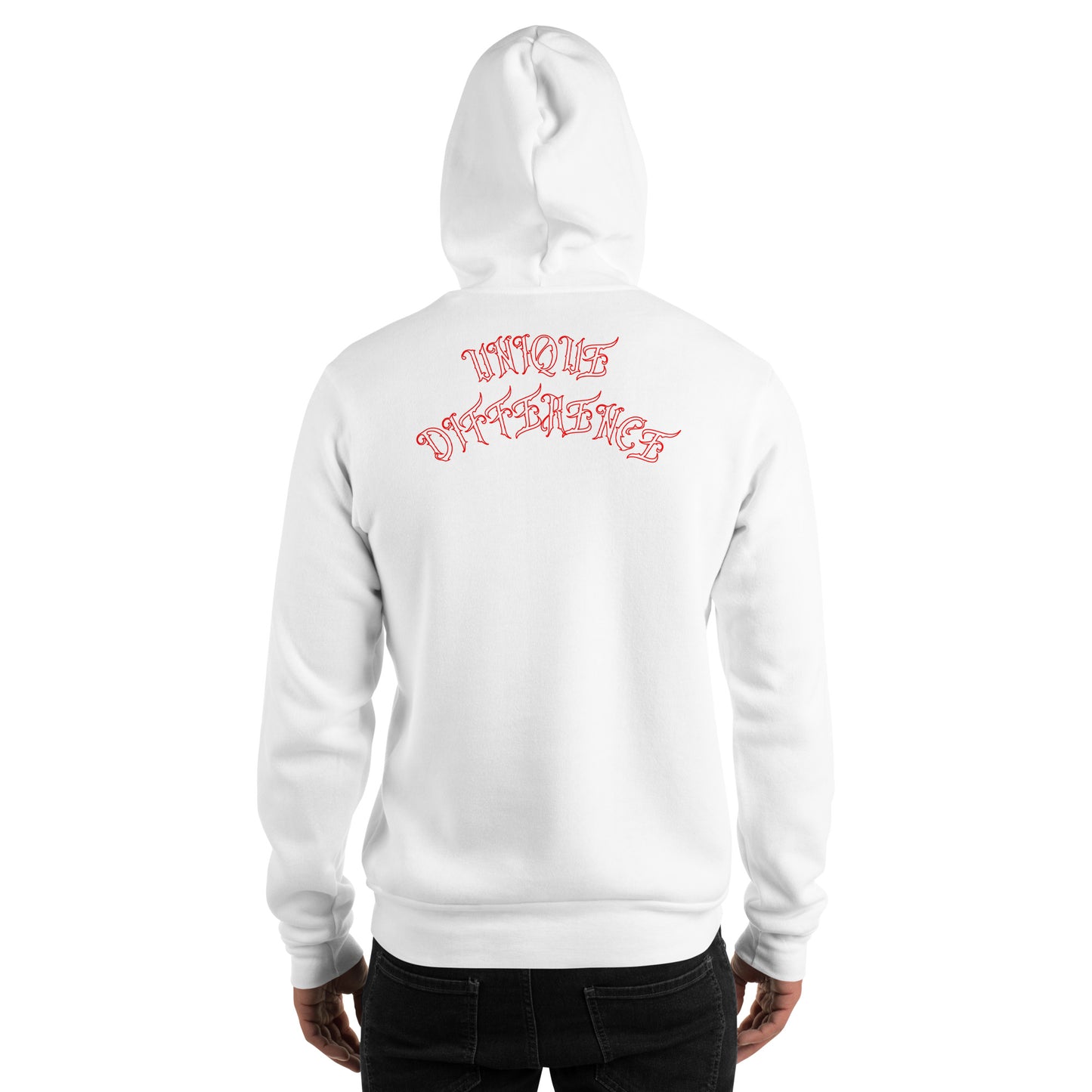 UNIFERENT VALENTINE BLOOD rose with back logo Red light Unisex Hoodie (150)