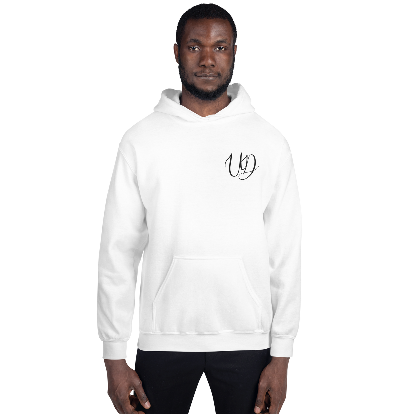 UNIFERENT EMBROIDERED Pull-over unisex Heavy Blend hooded jumper with Big black logo (11)