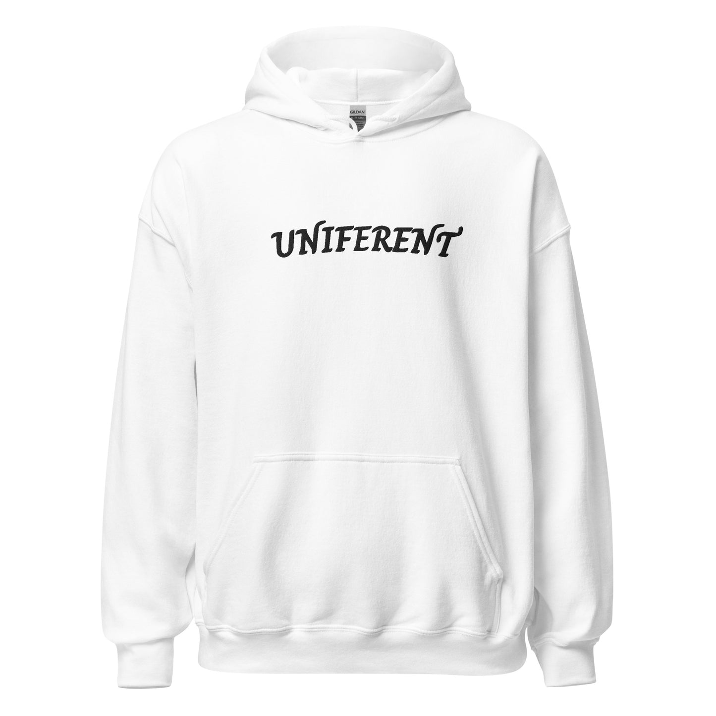 UNIFERENT FULL LOGO Large Centre Embroidered Light Unisex Hoodie (142)