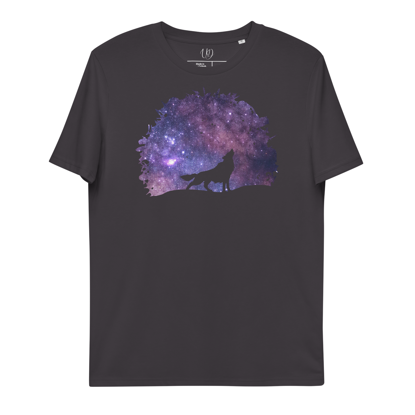 THE UNIFERENT Dark Skies Wolf One Inverted Dark Unisex organic cotton t-shirt (103)