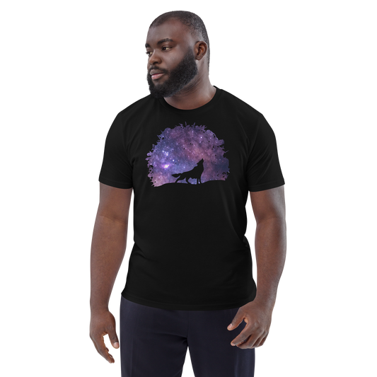 THE UNIFERENT Dark Skies Wolf One Inverted Dark Unisex organic cotton t-shirt (103)