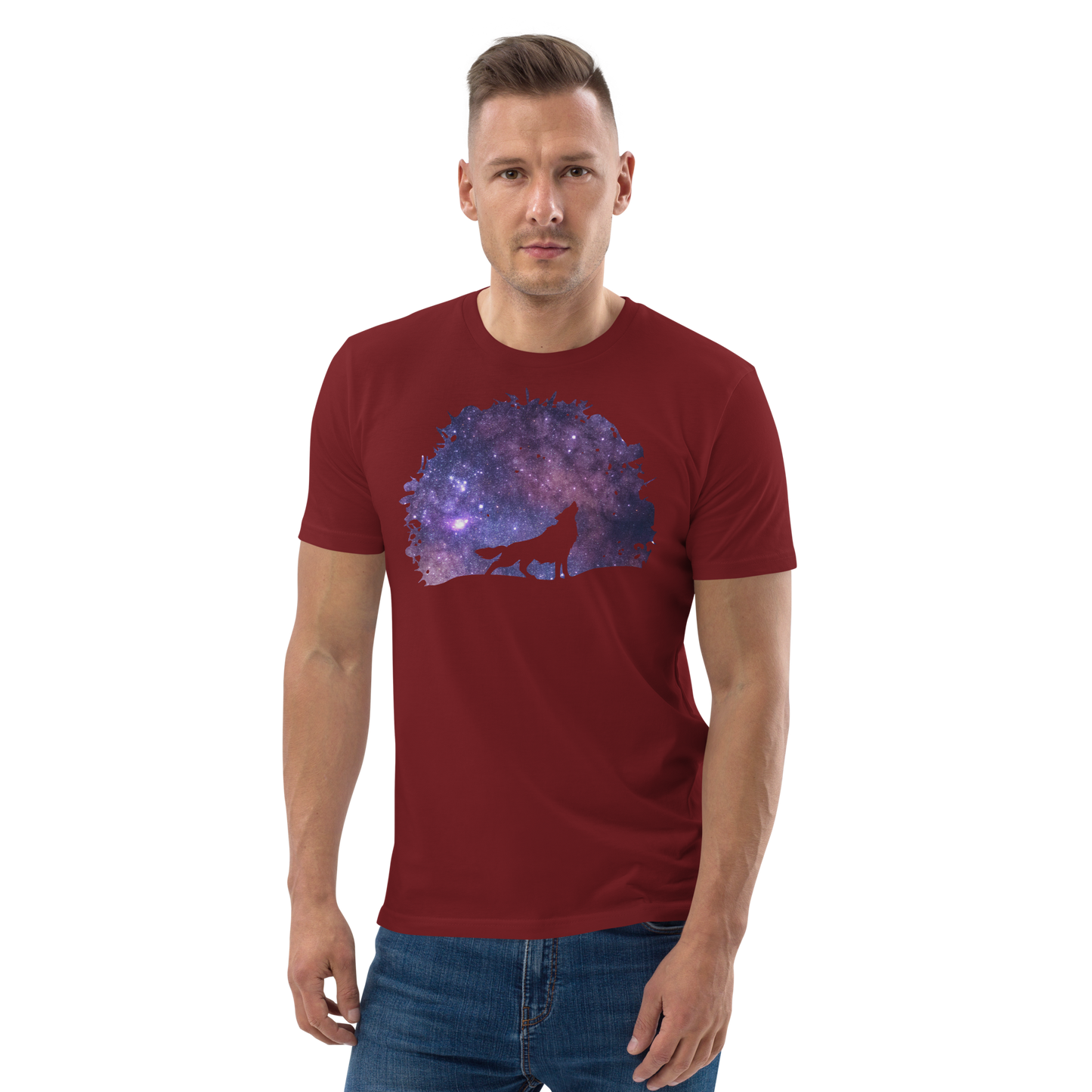 THE UNIFERENT Dark Skies Wolf One Inverted Light Unisex organic cotton t-shirt (102)