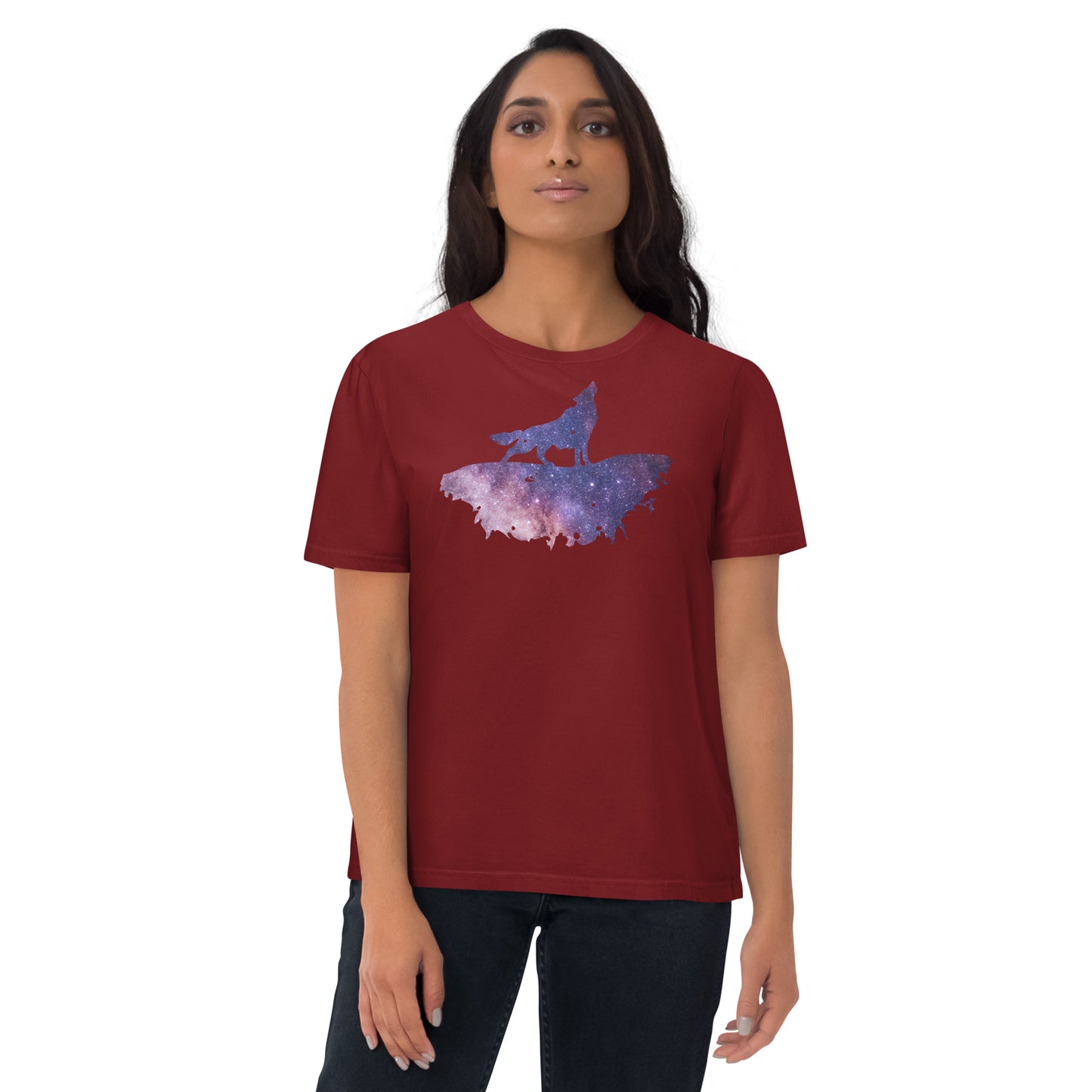 THE UNIFERENT Dark Skies Wolf One Light Unisex organic cotton t-shirt (114)