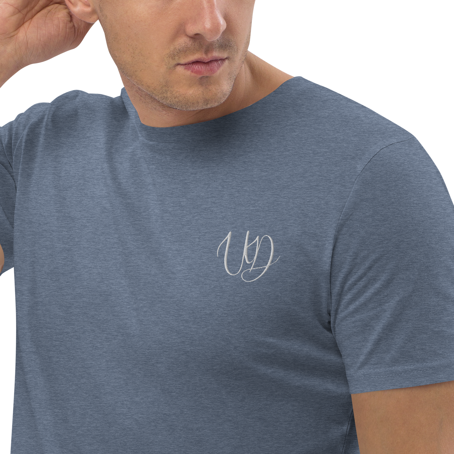 UNIFERENT EMBROIDERED SMALL logo white Unisex organic cotton t-shirt (27)