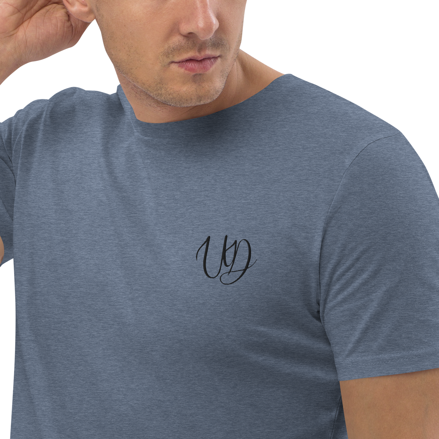 UNIFERENT EMBROIDERED SMALL logo black Unisex organic cotton t-shirt (28)