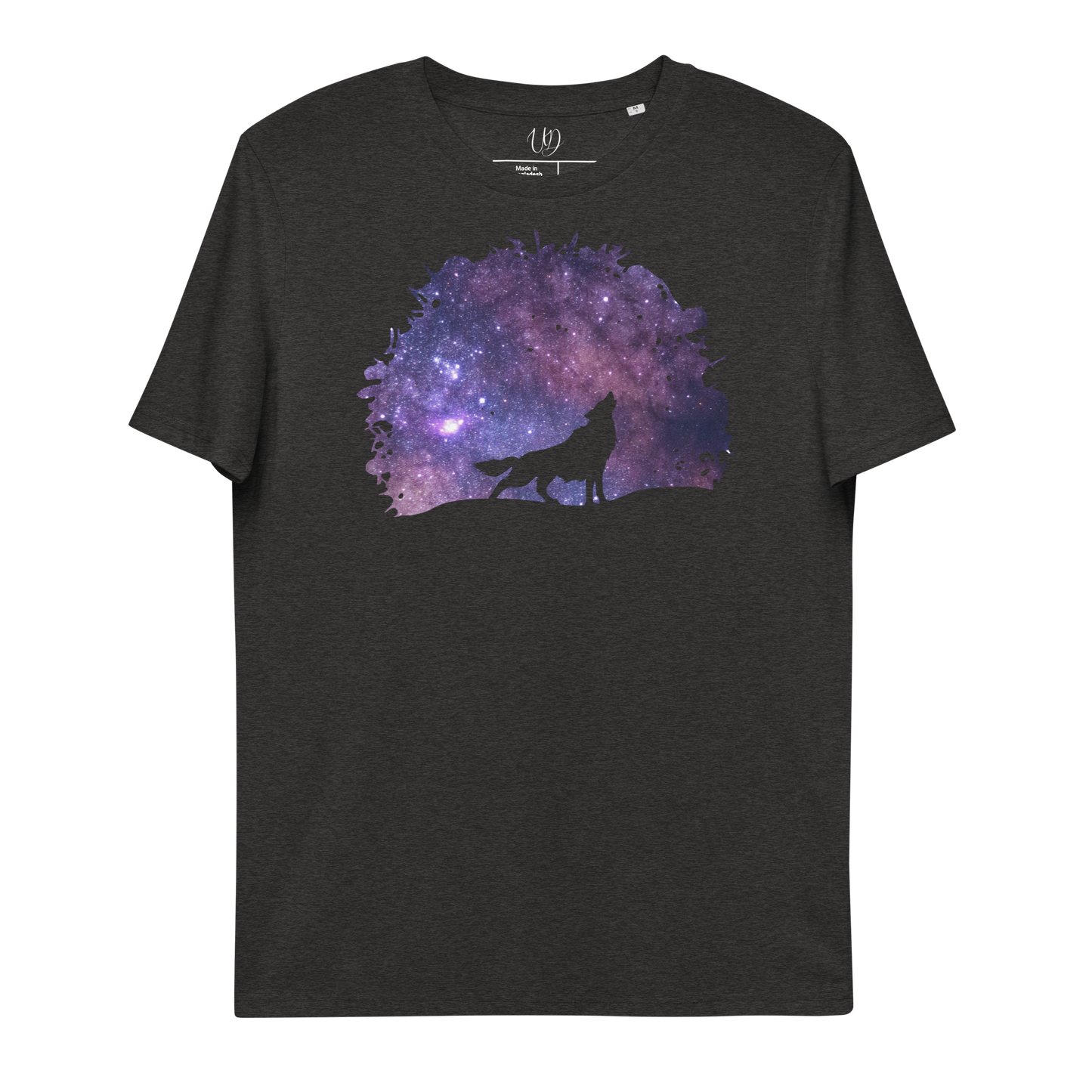 THE UNIFERENT Dark Skies Wolf One Inverted Dark Unisex organic cotton t-shirt (103)