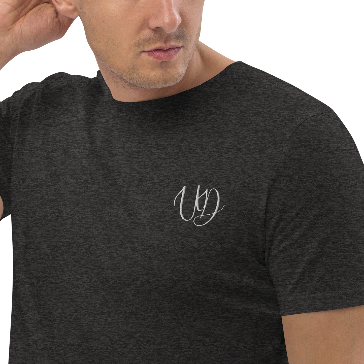 UNIFERENT EMBROIDERED SMALL logo white Unisex organic cotton t-shirt (27)