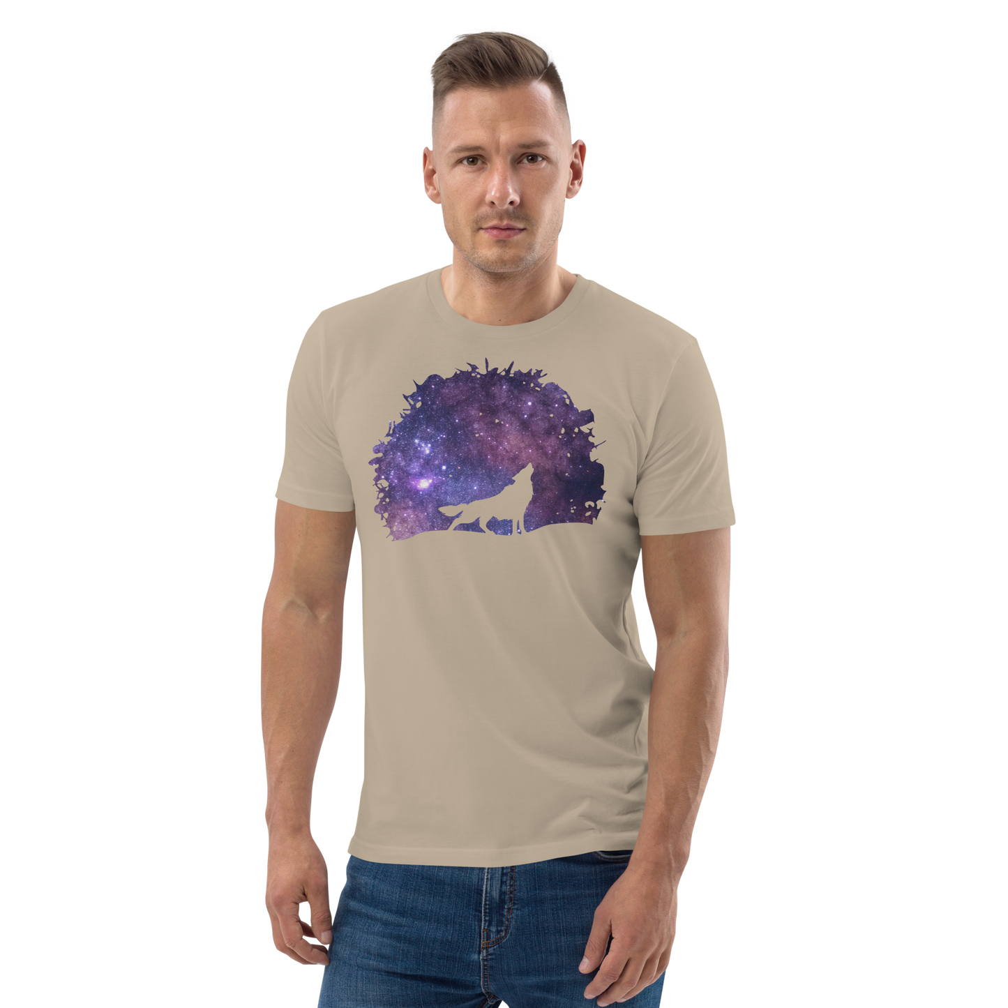 THE UNIFERENT Dark Skies Wolf One Inverted Light Unisex organic cotton t-shirt (102)