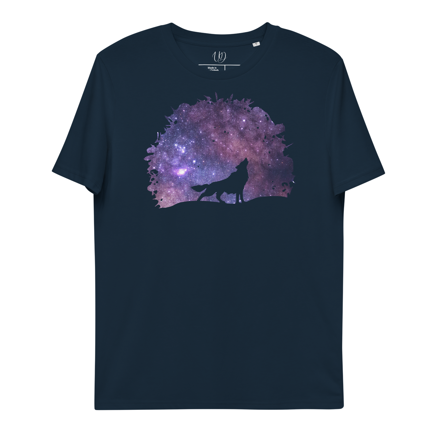 THE UNIFERENT Dark Skies Wolf One Inverted Dark Unisex organic cotton t-shirt (103)