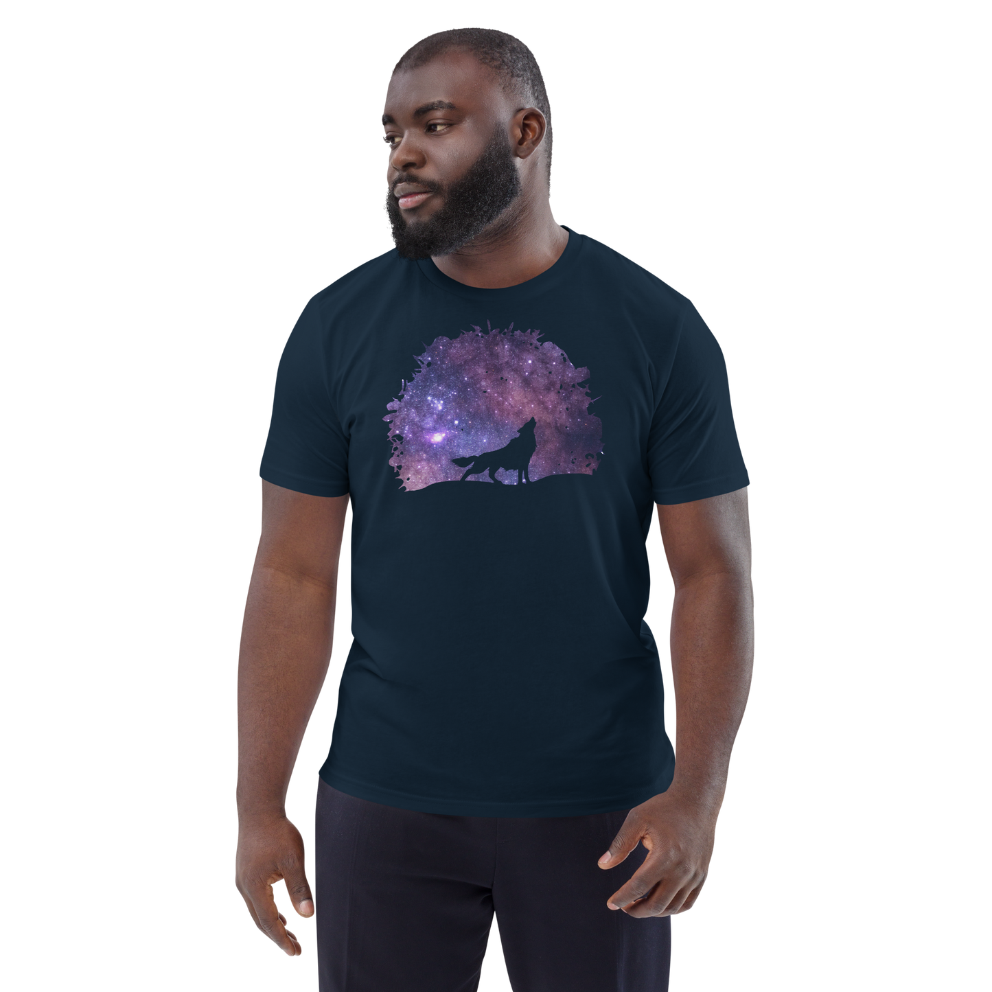 THE UNIFERENT Dark Skies Wolf One Inverted Dark Unisex organic cotton t-shirt (103)